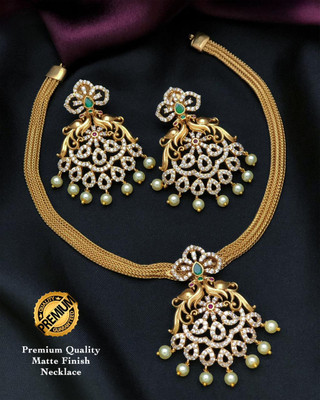 RUJVE JEWELLERY Brass, Copper Gold-plated Multicolor Jewellery Set(Pack of 1)