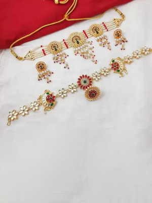 parth fancy artificial Brass, Alloy Multicolor Jewellery Set(Pack of 1)