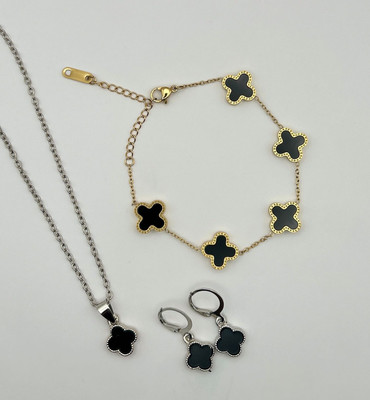 MAYA IMPEX Alloy Black, White Jewellery Set(Pack of 4)