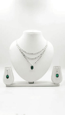 V.V. Sons Alloy Green, Silver Jewellery Set(Pack of 2)