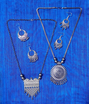 Maity Mitra Oxidised Silver Silver Silver Jewellery Set(Pack of 4)
