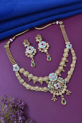 Meira Jewellery Alloy Gold-plated Multicolor Jewellery Set(Pack of 3)
