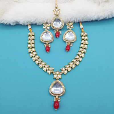 NANDAI Alloy Red Jewellery Set(Pack of 1)