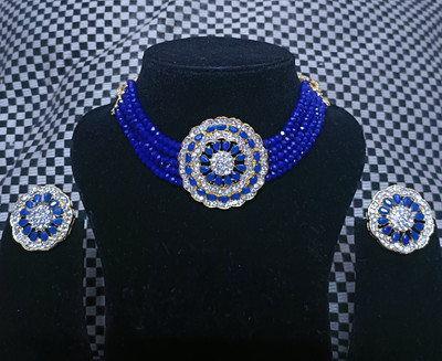 DDVS FASHION Brass Gold-plated Blue, White Jewellery Set(Pack of 1)