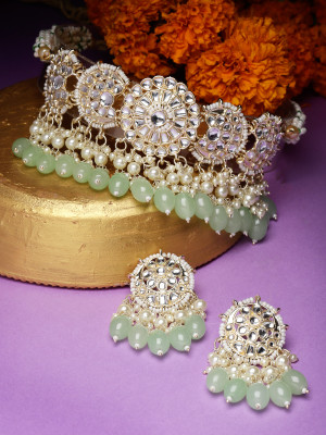 Studio Sukkhi Alloy Gold-plated Green Jewellery Set(Pack of 1)