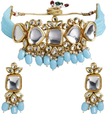 ANOUK Brass Gold-plated Blue, Gold Jewellery Set(Pack of 3)