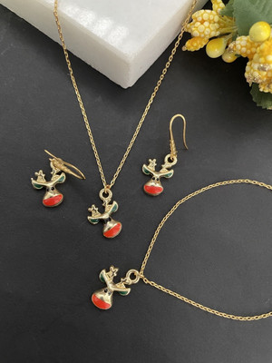 Digital Dress Room Brass Gold-plated Gold Jewellery Set(Pack of 4)