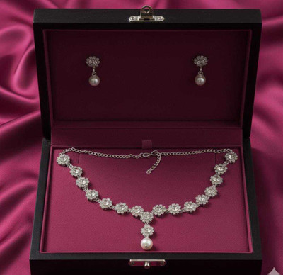 DEESHINE Alloy Silver Silver Jewellery Set(Pack of 1)