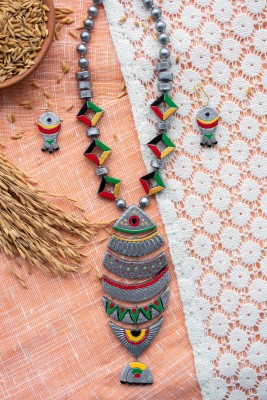 SHILPOGRAM Terracotta Grey Jewellery Set(Pack of 1)