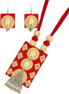 Loknath Metal, Fabric Red Jewellery Set(Pack of 1)