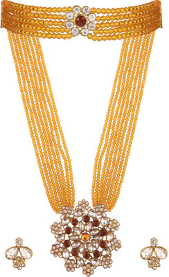 CATALYST Crystal Gold-plated Brown Jewellery Set(Pack of 1)