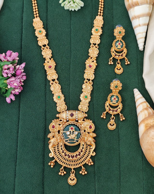 Oye Kudiye Brass Green Jewellery Set(Pack of 1)