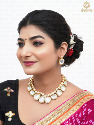 AHOORA Brass Gold-plated Gold Jewellery Set(Pack of 3)