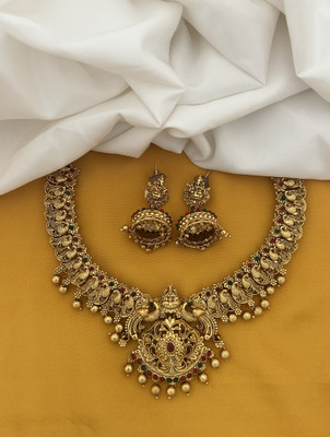 RUJVE JEWELLERY Brass, Copper Gold-plated Gold Jewellery Set(Pack of 1)