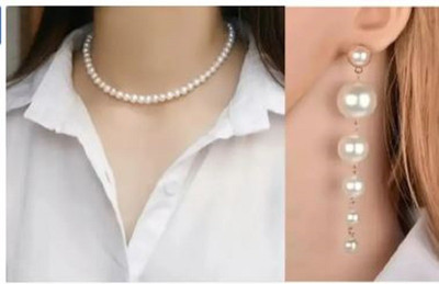 NIKYANKA Plastic White Jewellery Set(Pack of 3)