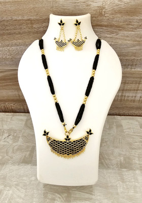 shree balaji gold Brass, Dori, Alloy Gold-plated Black Jewellery Set(Pack of 1)