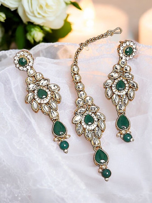 Oomph Alloy Gold-plated White, Gold Jewellery Set(Pack of 2)