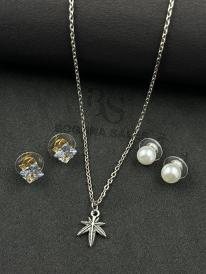 BOGHRA SALES Brass, Alloy Silver, Gold-plated, Rhodium Silver, White Jewellery Set(Pack of 1)