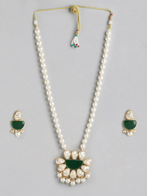 ANOUK Brass Gold-plated Green Jewellery Set(Pack of 3)