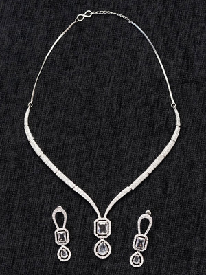 Zoey Brass Silver Silver Jewellery Set(Pack of 3)