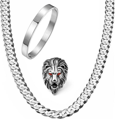 Vipunj Stainless Steel Silver Silver Jewellery Set(Pack of 3)