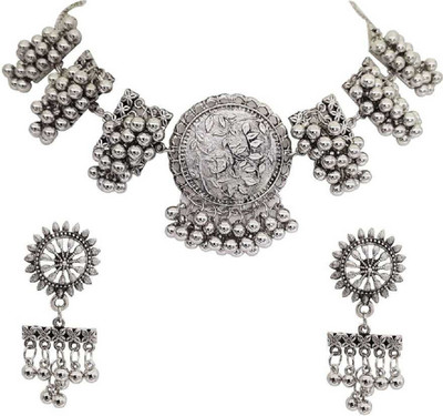 house of common Brass Silver Silver Jewellery Set(Pack of 1)