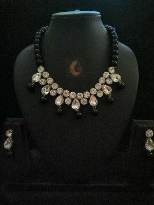 Ronak Fashion Alloy Gold-plated Black Jewellery Set(Pack of 1)