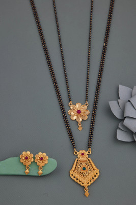 house of common Brass Gold-plated Gold Jewellery Set(Pack of 2)