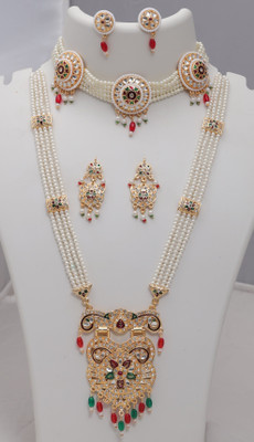 Harsha Creation Alloy Gold-plated Gold Jewellery Set(Pack of 1)