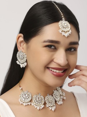 VATSALYA creation Alloy Gold-plated White Jewellery Set(Pack of 1)