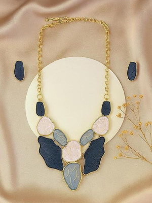 Dissara Alloy Gold-plated Multicolor Jewellery Set(Pack of 1)
