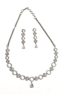 GEMRON JEWEL Brass Rhodium White Jewellery Set(Pack of 1)