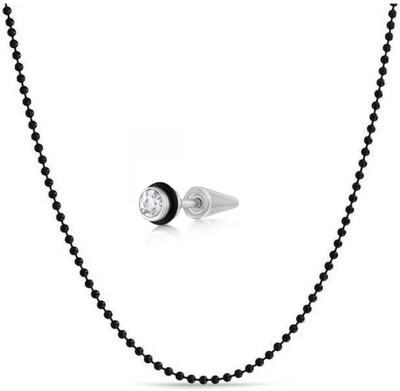 Vipunj Alloy, Stainless Steel Titanium, Sterling Silver Silver, Black Jewellery Set(Pack of 2)