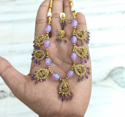 Shilpa Creation Brass Gold-plated Purple Jewellery Set(Pack of 1)