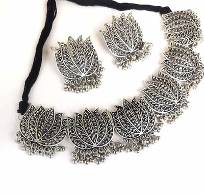 Dzinetrendz Oxidised Silver Silver Silver Jewellery Set(Pack of 1)