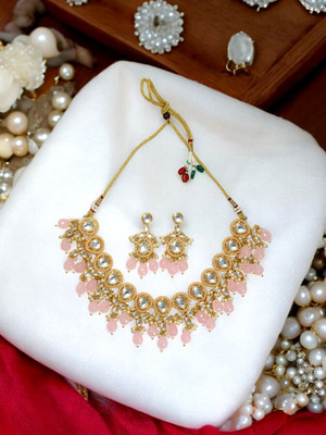 joy of jewels Alloy Pink Jewellery Set(Pack of 1)