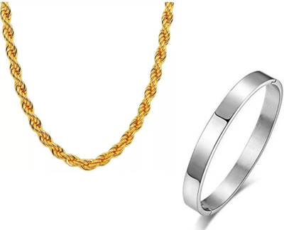 MAATRCHAAYA Brass, Alloy, Stainless Steel Sterling Silver, Gold-plated Silver, Gold Jewellery Set(Pack of 2)