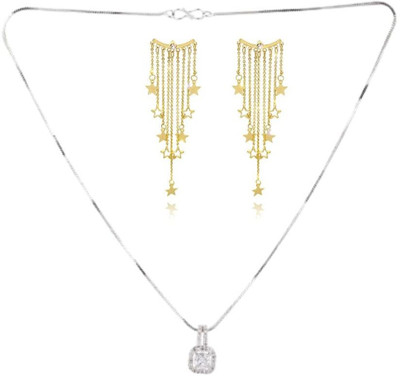SKG Fashions Stone White, Gold Jewellery Set(Pack of 1)