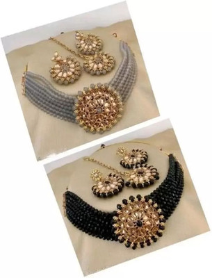 catalyst venture Alloy Gold-plated Black, Grey Jewellery Set(Pack of 1)