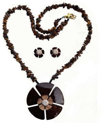 Organic Alankaar Wood Brown Jewellery Set(Pack of 1)