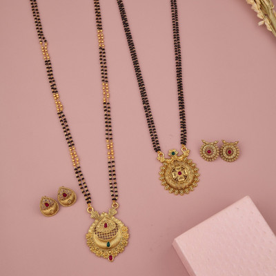 Seora Alloy Gold-plated Gold Jewellery Set(Pack of 6)