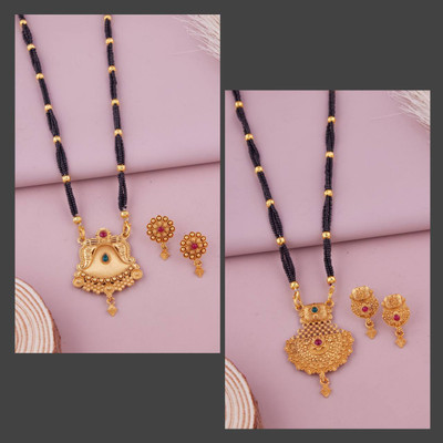 bhanu diam Metal Gold-plated Gold Jewellery Set(Pack of 2)