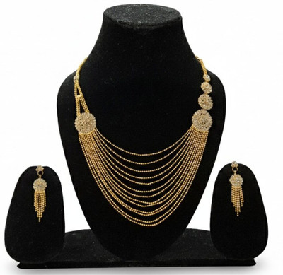 Jivya Brass Gold-plated Gold Jewellery Set(Pack of 1)