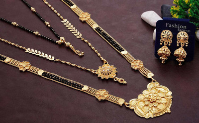 Dency Brass Gold-plated Gold Jewellery Set(Pack of 1)