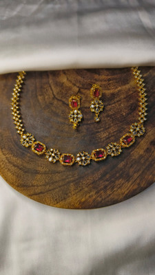 SDJ Brass Gold-plated Multicolor Jewellery Set(Pack of 1)