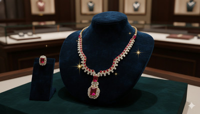 Rekhacosmetic Alloy 999 Silver Red Jewellery Set(Pack of 1)