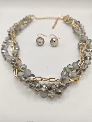 sapraa trends Copper Gold-plated Grey Jewellery Set(Pack of 3)