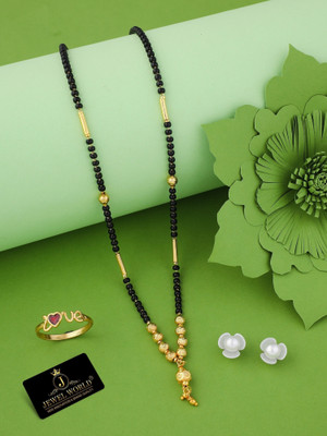 Jewel WORLD Brass, Alloy Gold-plated Gold, Black Jewellery Set(Pack of 1)