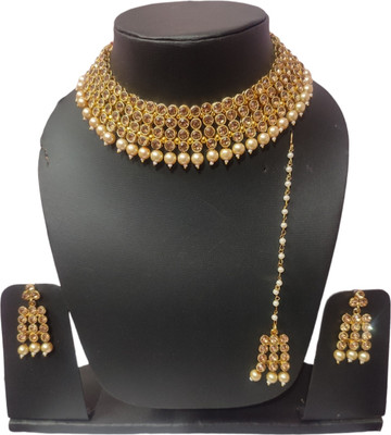 jatin imitation Metal, Stone Gold-plated Gold Jewellery Set(Pack of 1)