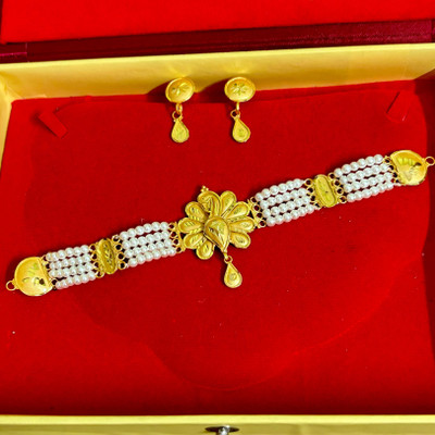 SC Collection Copper Gold-plated Gold Jewellery Set(Pack of 1)